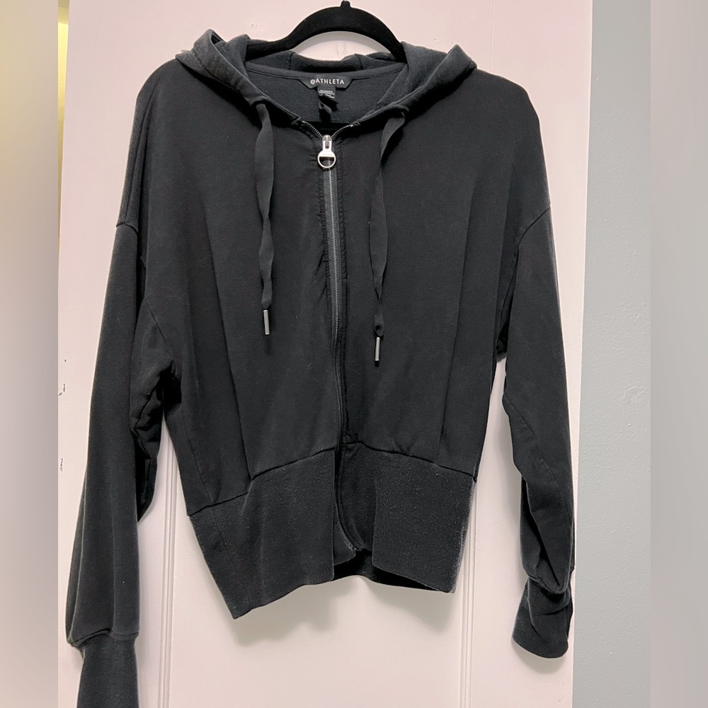 Athleta cropped full zip XS